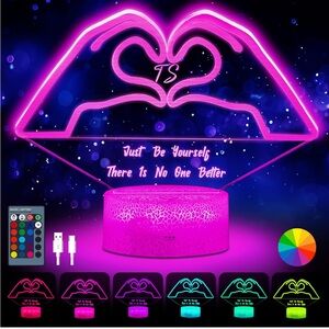 LED Taylor Swift Heart Hands Neon Light color changing NWT